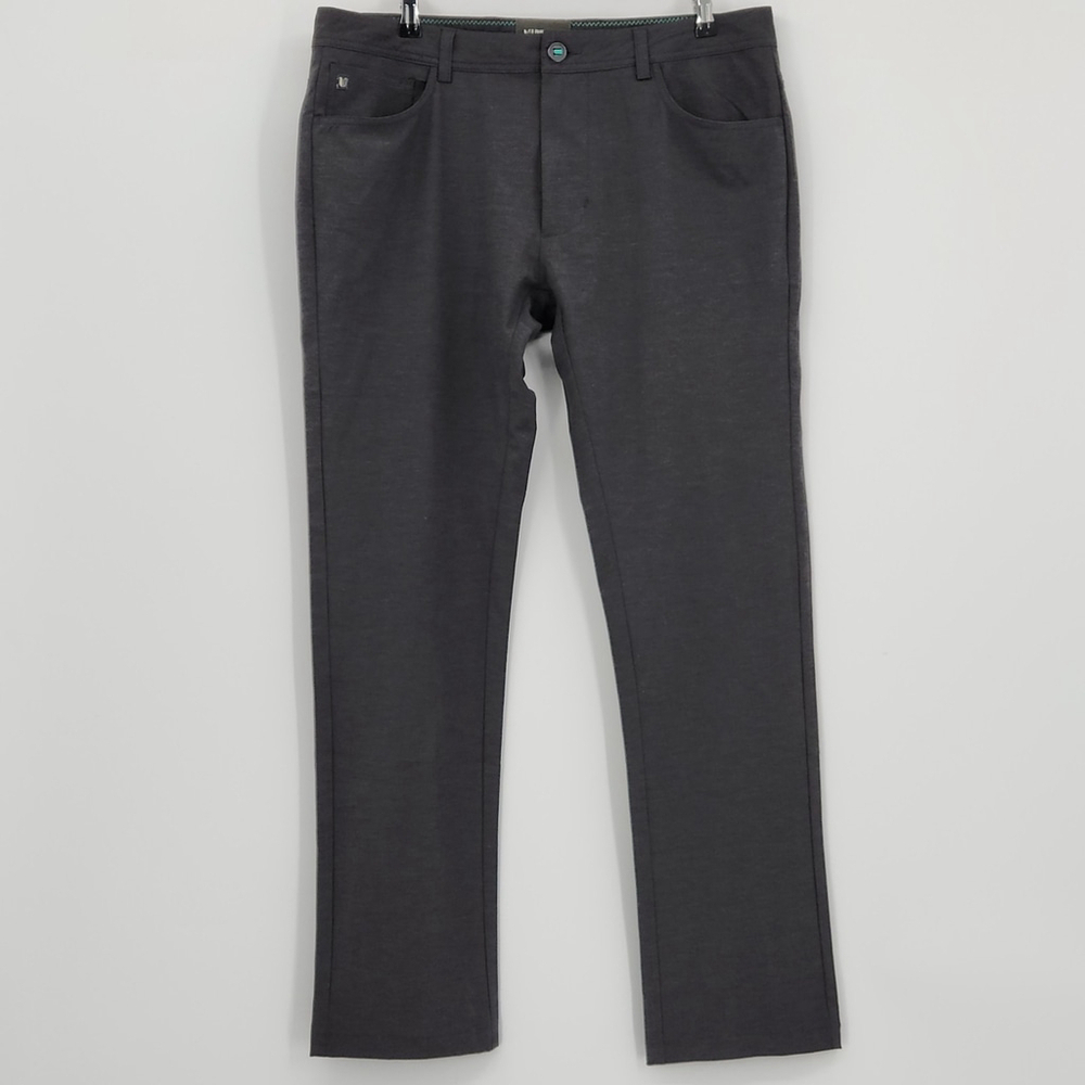 Linksoul Flat Front Stretch Golf Pants 35x32 Light Gray Outdoor Heather Mens